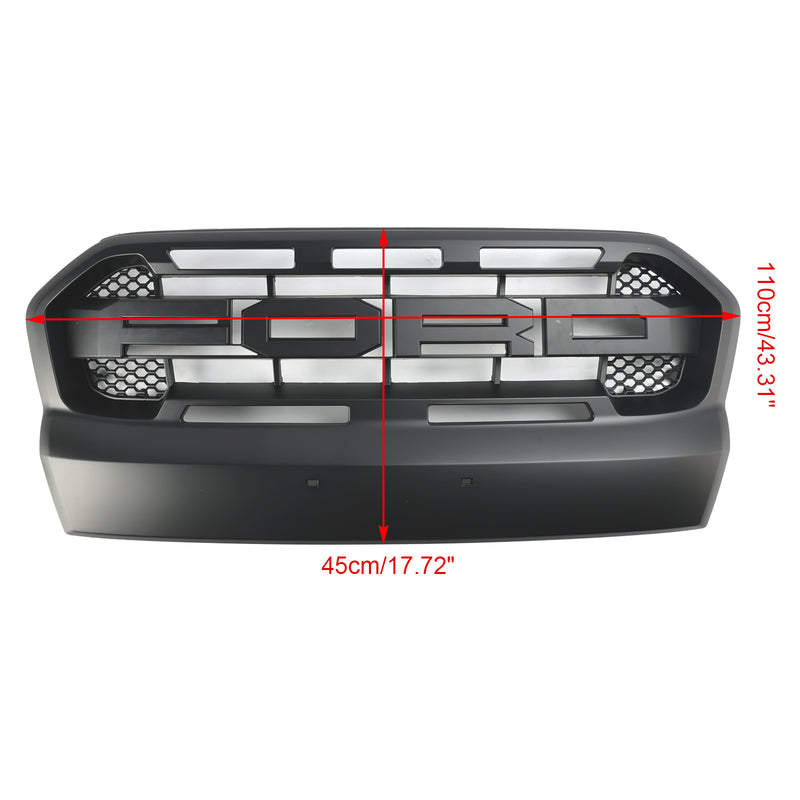 Grade preta mate do pára-choque dianteiro estilo Ranger Raptor para Ford Ranger 2015-2019 T7