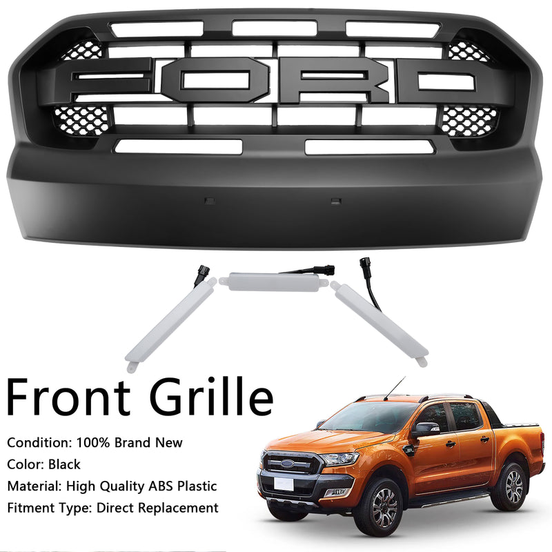 Mřížka předního nárazníku ve stylu Raptor pro Ford Ranger 2015-2019 T7 s LED