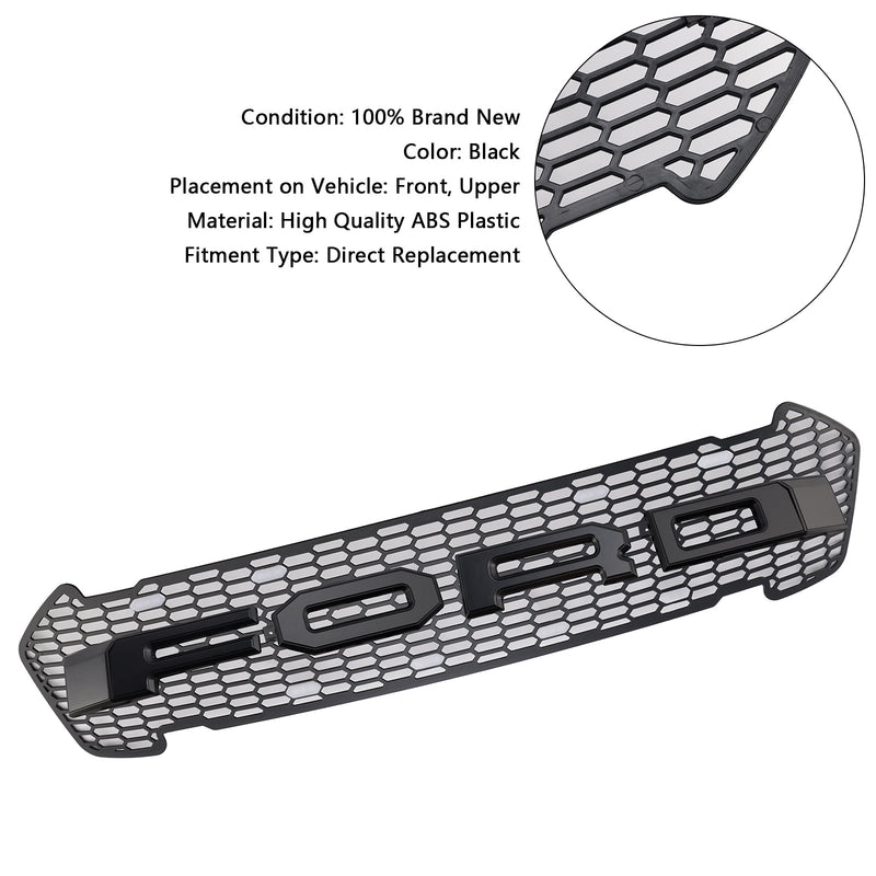 Matt -Black Front -Floor Bar Grill pro Ford Ranger 2015–2019 T7 s LED