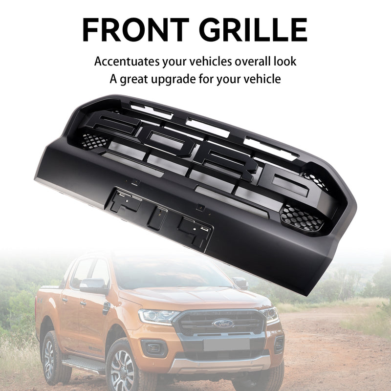 2019-2023 Ford Ranger T8 mattsvart Ranger Raptor-frontgrill