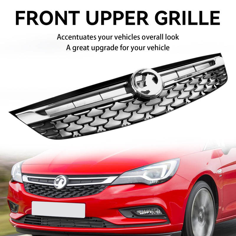 Svart Krom Front Bumper Grill för Opel Astra K 2015-2019 Facelift