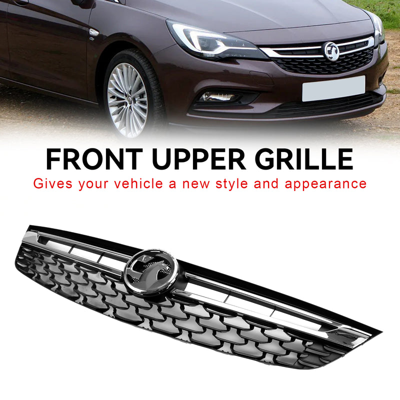 Svart Krom Front Bumper Grill för Opel Astra K 2015-2019 Facelift