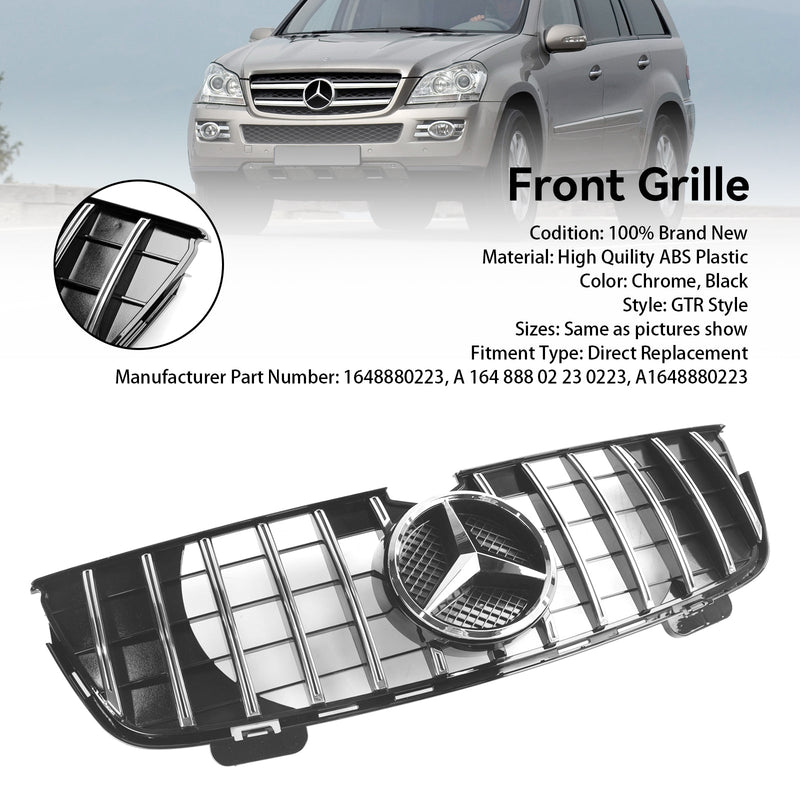 GT frontgrill til Mercedes Benz GL-Klasse X164 2007-2009, krom