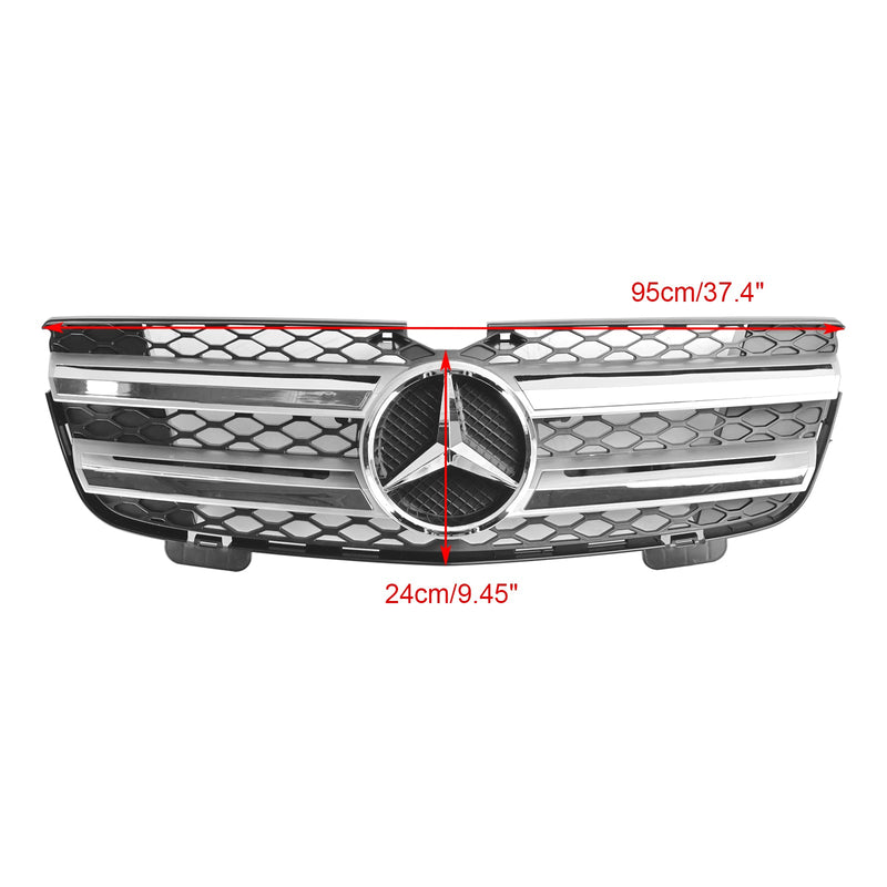 Frontfangergrill Passer til Mercedes Benz GL Class X164 2007-2009 Krom