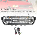 1999–2003 Ford F150 mit LED-Raptor-Stil, mattschwarz, Frontgrill mit Wabenstruktur