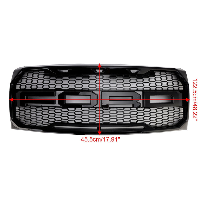 Frontstoßstangengrill im Raptor-Stil, glänzend schwarz, passend für Ford F150 2009-2014