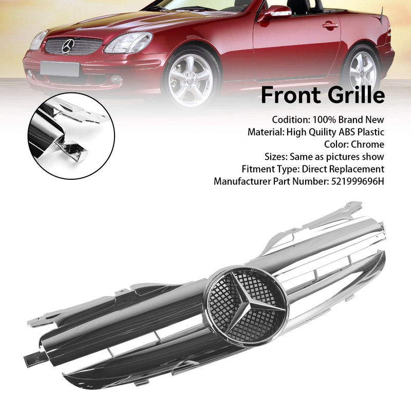 1998-2004 SLK-luokka R170 SLK 320 SLK 230 SLK 200 Mercedes Benz etupuskurin säleikkö