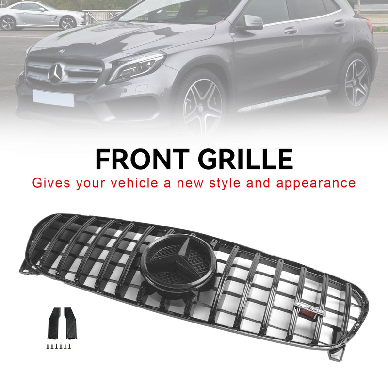 2017-2019 Mercedes Benz GLA W156 X156 frontgrill grill facelift svart