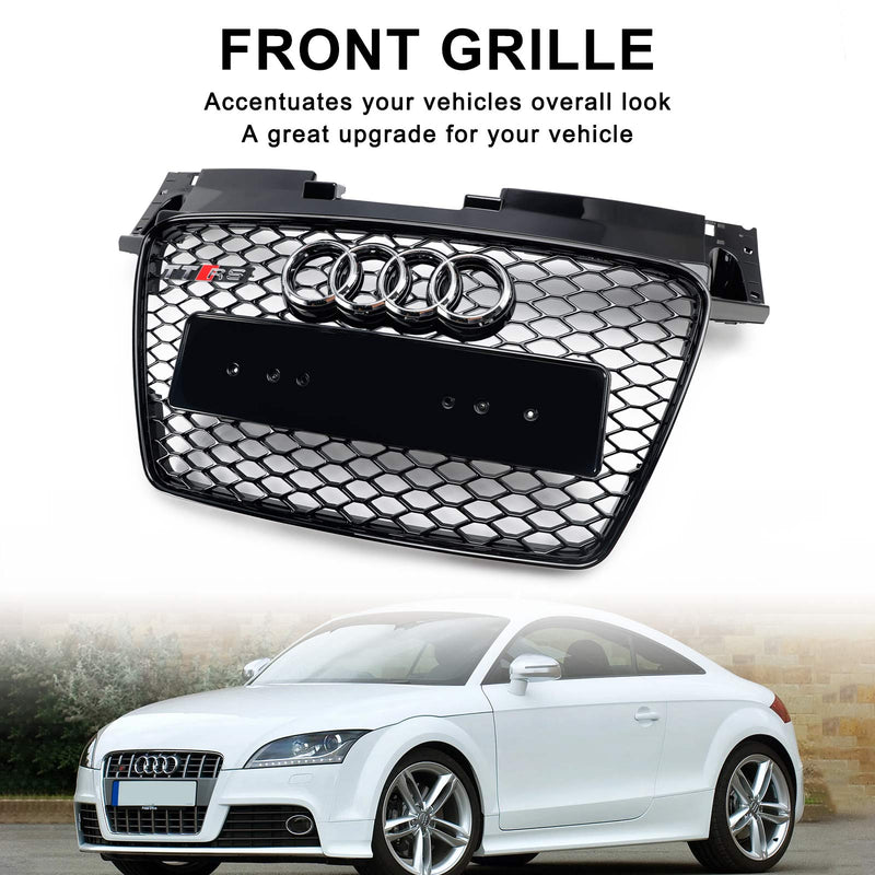 2006-2014 Audi TT TTS RS Style Przednia kratka o strukturze plastra miodu Grill w kolorze czarnym błyszczącym