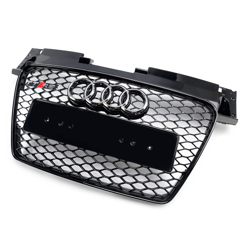 2006-2014 Audi TT TTS RS Style Przednia kratka o strukturze plastra miodu Grill w kolorze czarnym błyszczącym