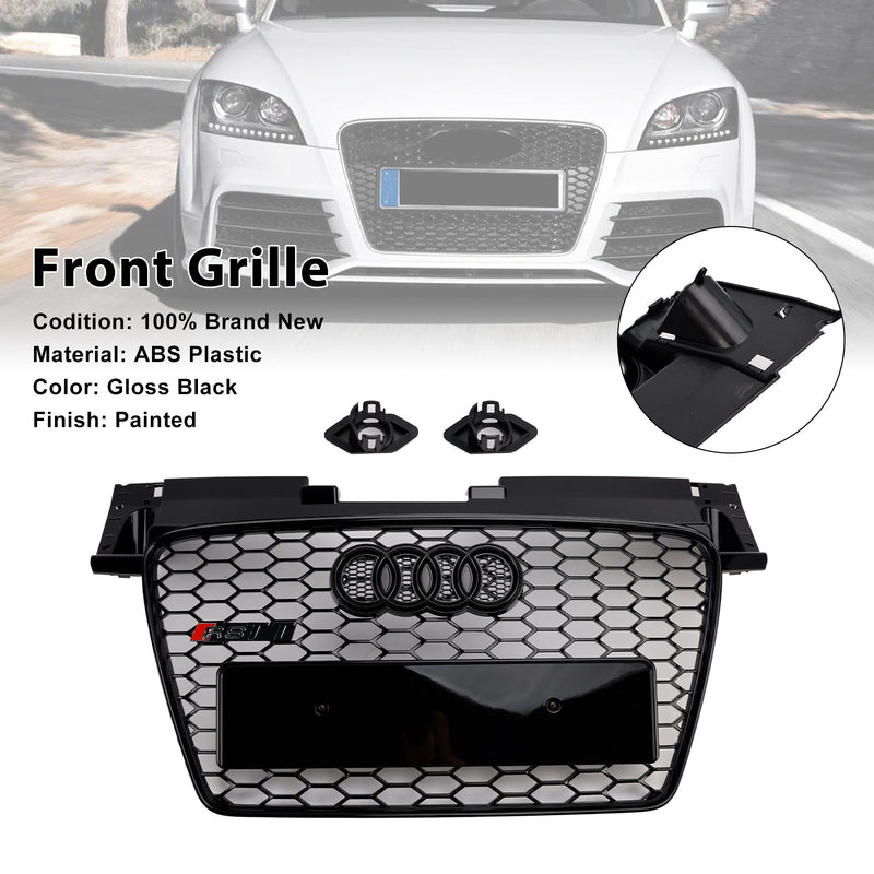 2006–2014 Audi TT TTS RS Style Front Honeycomb Grill Grille Black Shiny