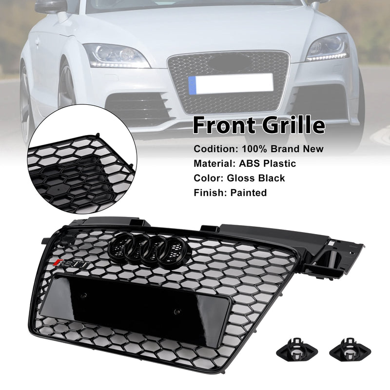 2006–2014 Audi TT TTS RS Style Front Honeycomb Grill Grille Black Shiny