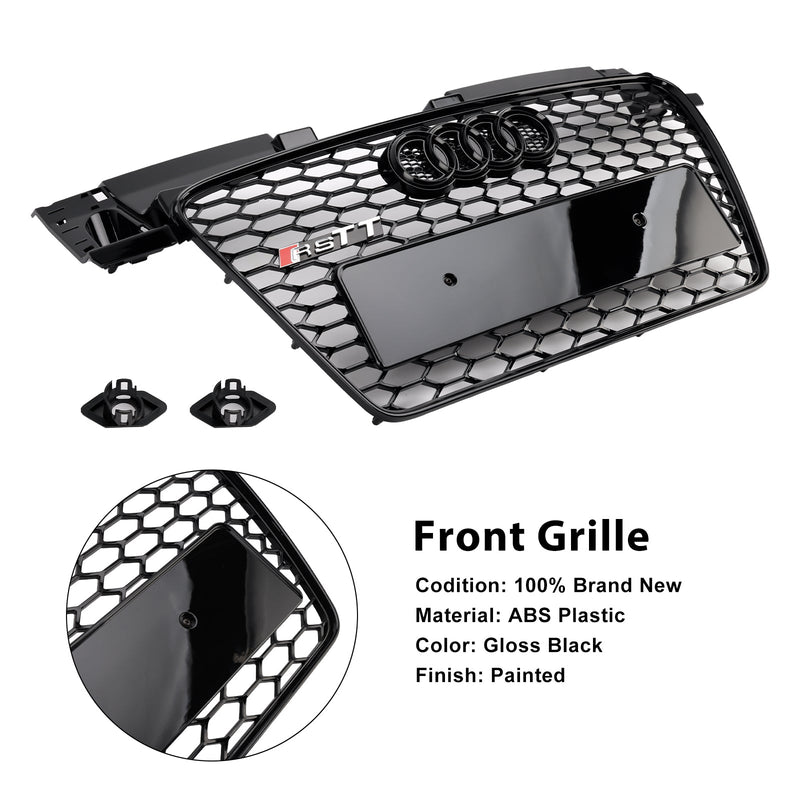 2006–2014 Audi TT TTS RS Style Front Honeycomb Grill Grille Black Shiny