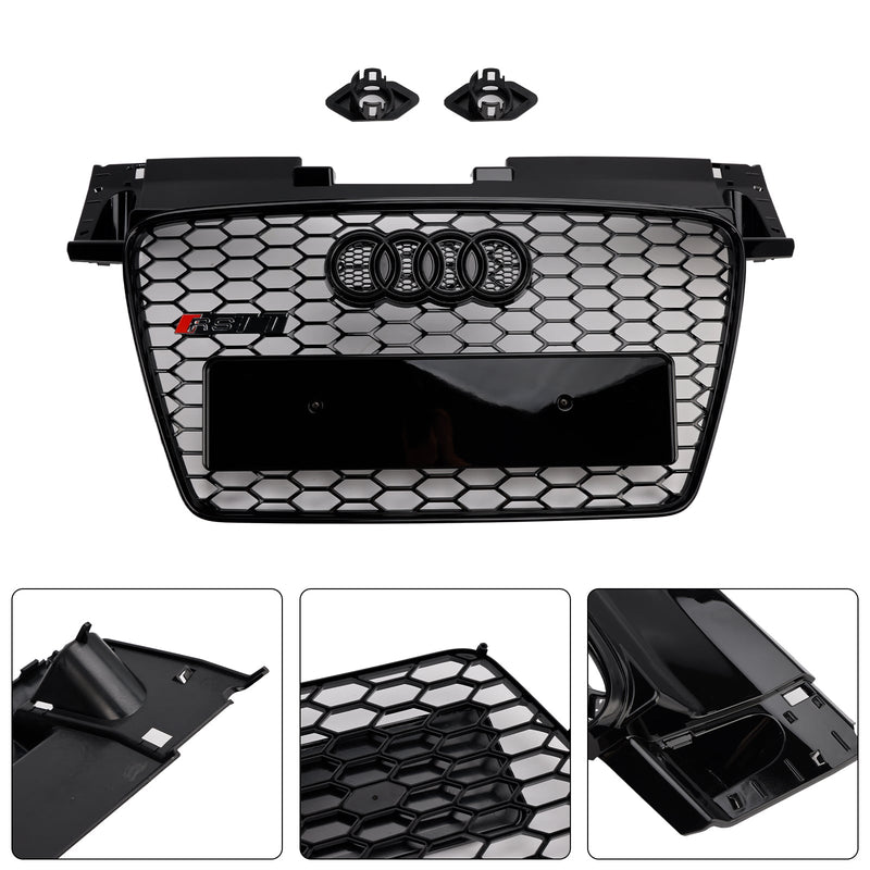 2006–2014 Audi TT TTS RS Style Front Honeycomb Grill Grille Black Shiny