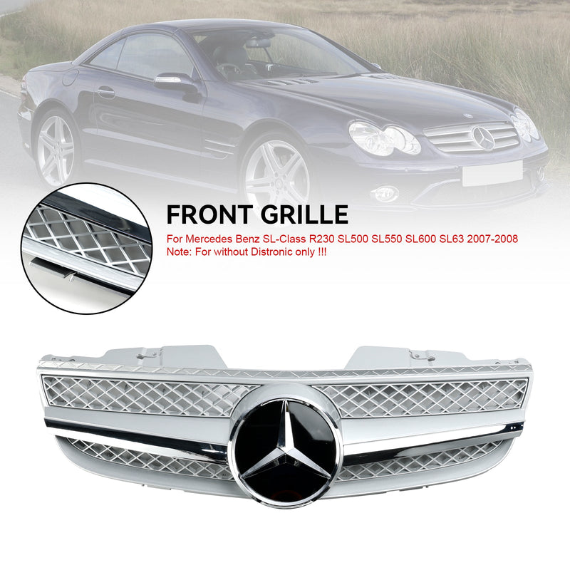 2007-2008 Mercedes Benz R230 SL550 SL600 1 Fin Star Front Bumper Øvre Grill