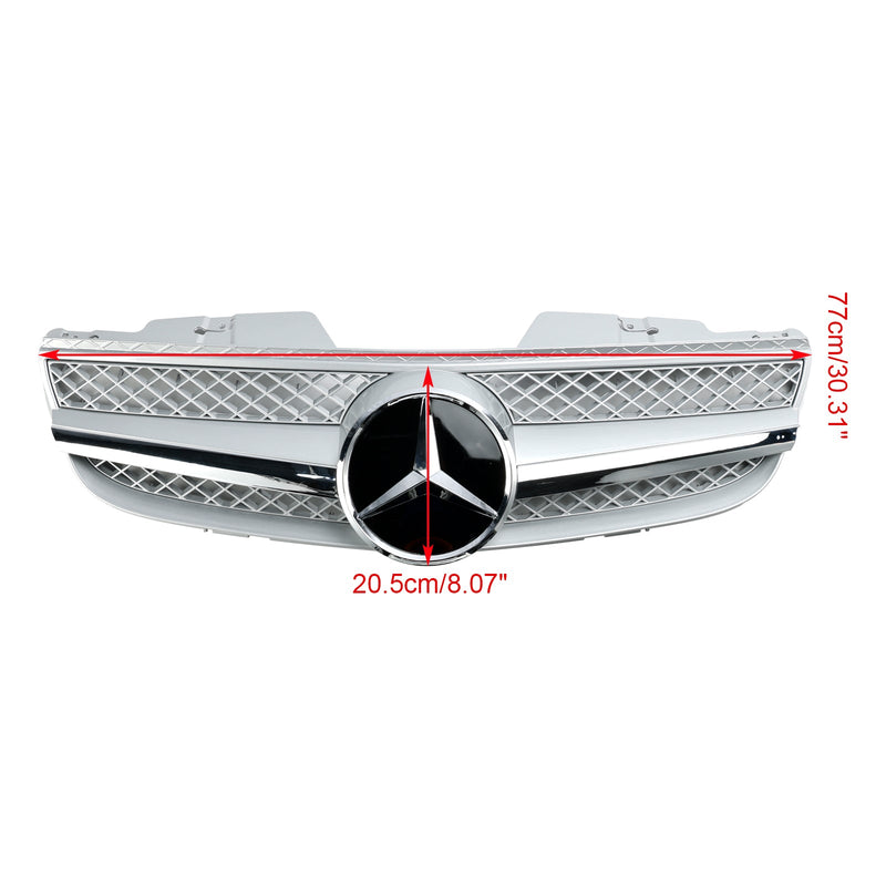 2007-2008 Mercedes Benz R230 SL550 SL600 1 Fin Star Front Bumper Øvre Grill