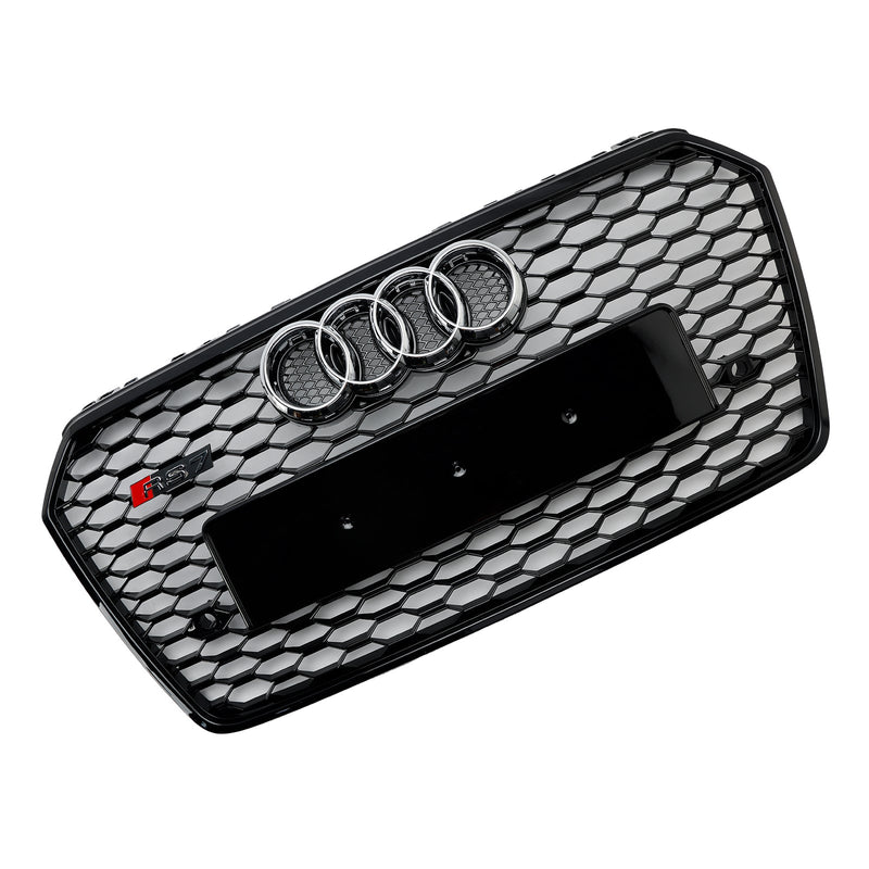 2016–2018 Audi A7 C7 S7 RS7 Stil Waben Kühlergrill für Frontstoßstange, Schwarz