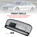 2016-2018 Audi A7 C7 S7 RS7 Style Honeycomb Front Bumper Grill Grille Svart
