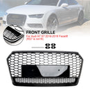 2016-2018 Audi A7 C7 S7 RS7 Style Honeycomb Front Bumper Grill Grille Svart