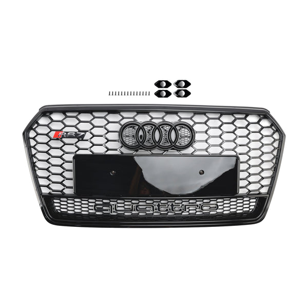2016–2018 Audi A7 C7 S7 S7 RS7 Styl Honeycomb Front Bumper Grille Grille Black