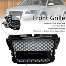 RS3 Style Frontgrill für Audi A3 8P 2008 2009 2010 2011 2012 2013 - Wabengitter schwarz glänzend