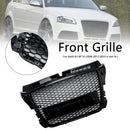 RS3 Style Frontgrill für Audi A3 8P 2008 2009 2010 2011 2012 2013 - Wabengitter schwarz glänzend