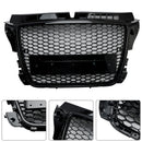 RS3 Style Frontgrill für Audi A3 8P 2008 2009 2010 2011 2012 2013 - Wabengitter schwarz glänzend
