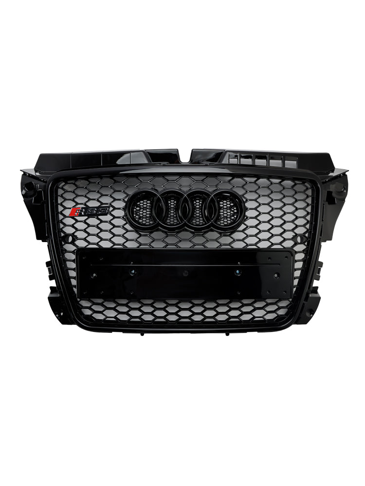 Svart glansig kylargaller bikakegaller för Audi A3 8P 2008-2013 Facelift RS3