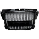 RS3 Style Frontgrill für Audi A3 8P 2008 2009 2010 2011 2012 2013 - Wabengitter schwarz glänzend