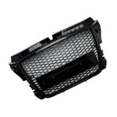 RS3 Style Frontgrill für Audi A3 8P 2008 2009 2010 2011 2012 2013 - Wabengitter schwarz glänzend
