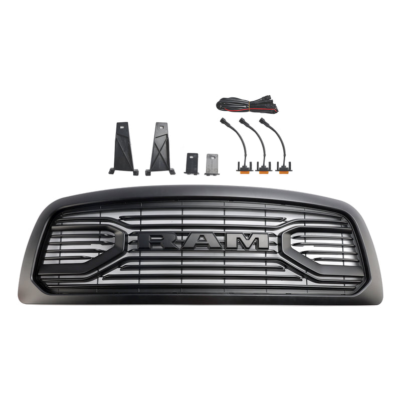 2009-2012 Dodge Ram 1500 Matt Schwarz Frontstoßstangengrill mit LED-Beleuchtung Direkteinstellung