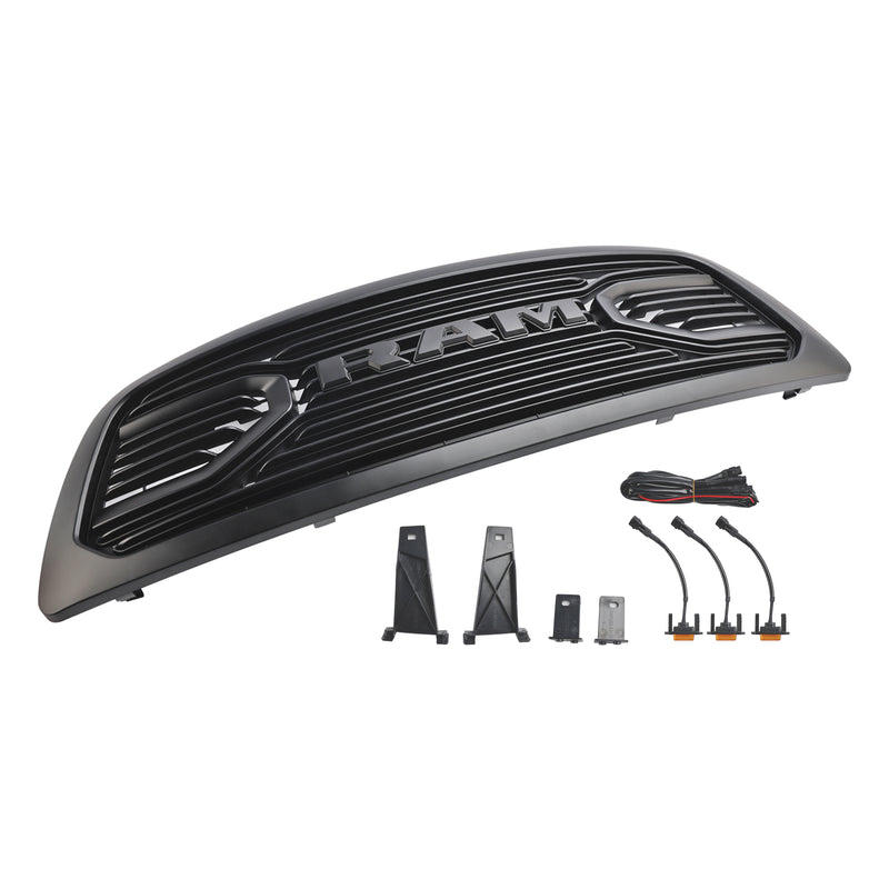 2009-2012 Dodge Ram 1500 Matt Schwarz Frontstoßstangengrill mit LED-Beleuchtung Direkteinstellung