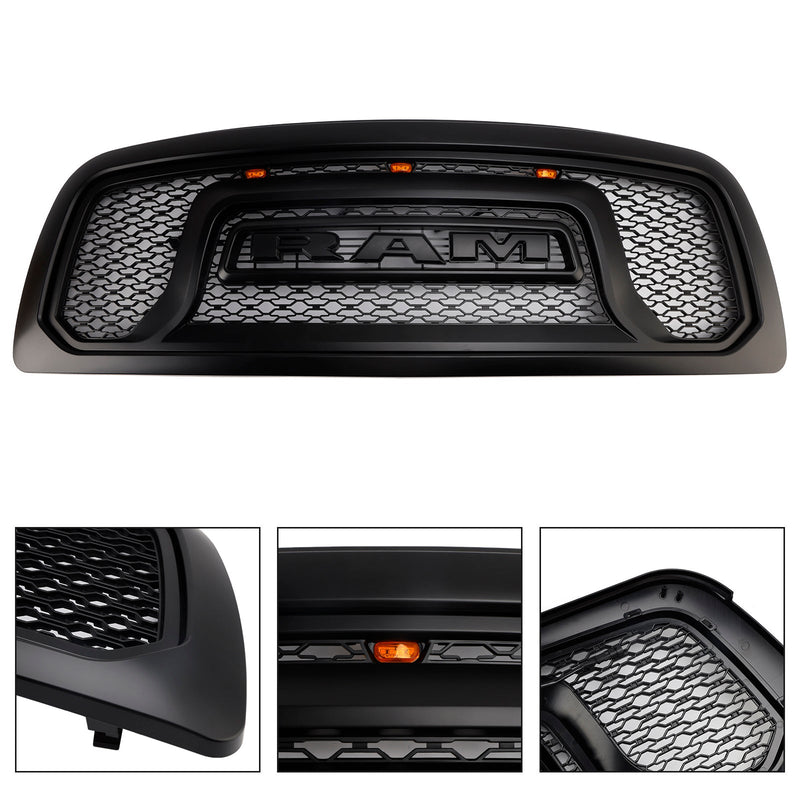 2009-2012 Dodge Ram 1500 mit LED-Beleuchtung, schwarzer Frontstoßstangengrill
