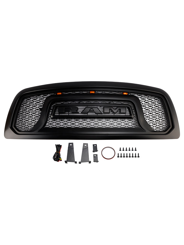 2009-2012 Dodge Ram 1500 mit LED-Beleuchtung, schwarzer Frontstoßstangengrill