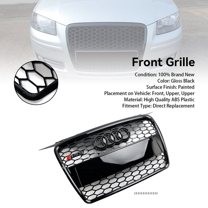 Kühlergrill Wabengrill Front Tuning Grill Emblemhalter Für Audi A3 8P 2004-2008