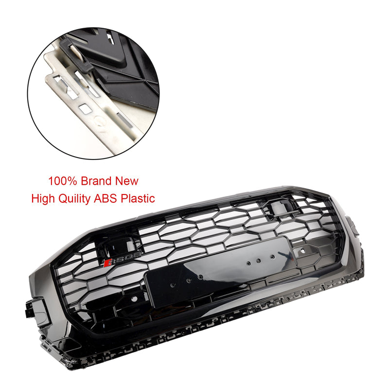 2019-2023 Audi Q8/SQ8 RSQ8 Style jäähdyttimen säleikkö korkeakiiltoisena mustana hunajakennolla