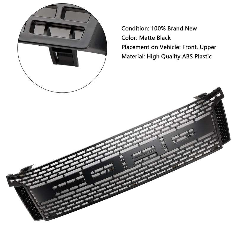 2012-2014 Ford Ranger T6 PX1 matt svart frontstøtfangergitter