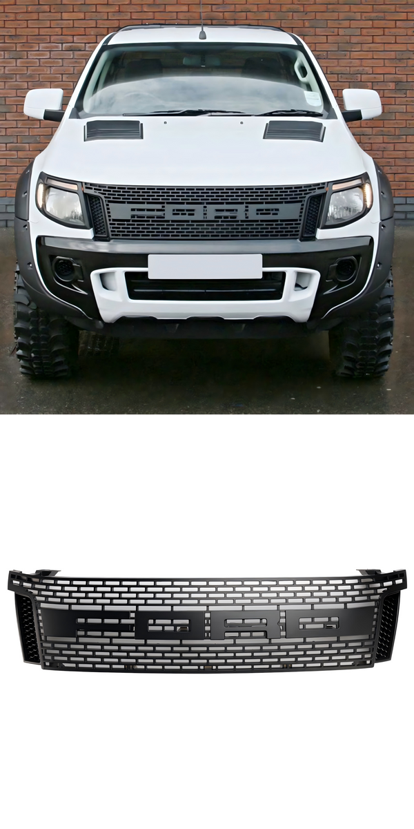 2012–2014 Ford Ranger T6 PX1 Mattschwarzer Kühlergrill für die Frontstoßstange