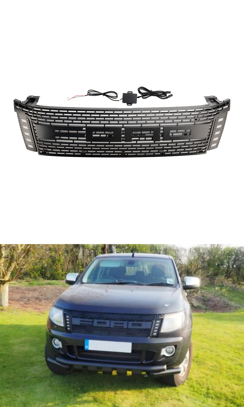 2012-2014 Ford Ranger T6 PX1 matt svart frontstøtfangergitter