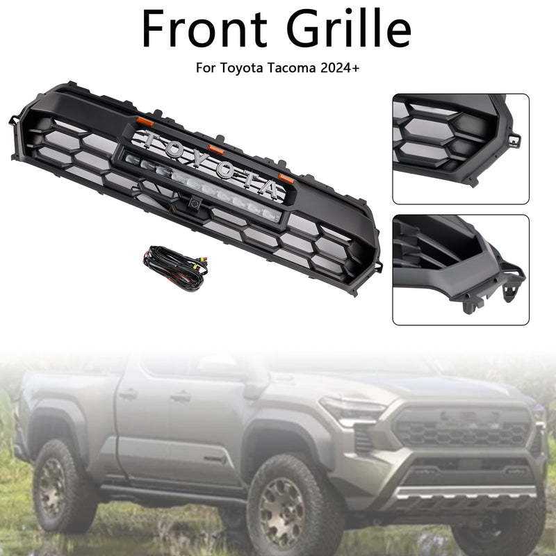 2024+ Toyota Tacoma Black Etu Bedrum -grilli LED- ja kevyellä baarilla
