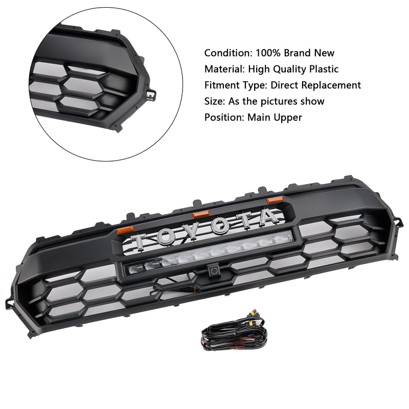 2024+ Toyota Tacoma Black Etu Bedrum -grilli LED- ja kevyellä baarilla