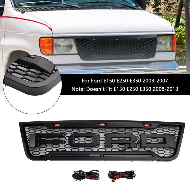2003-2007 Ford E150 E250 E350 LED-etujoukkopalkki mustana