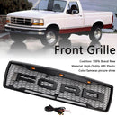 1992-1996 Ford F150 LED-mat, Matt Black Front Grilli, jossa on hunajakennon rakenne