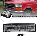1992-1996 Ford F150 LED-mat, Matt Black Front Grilli, jossa on hunajakennon rakenne