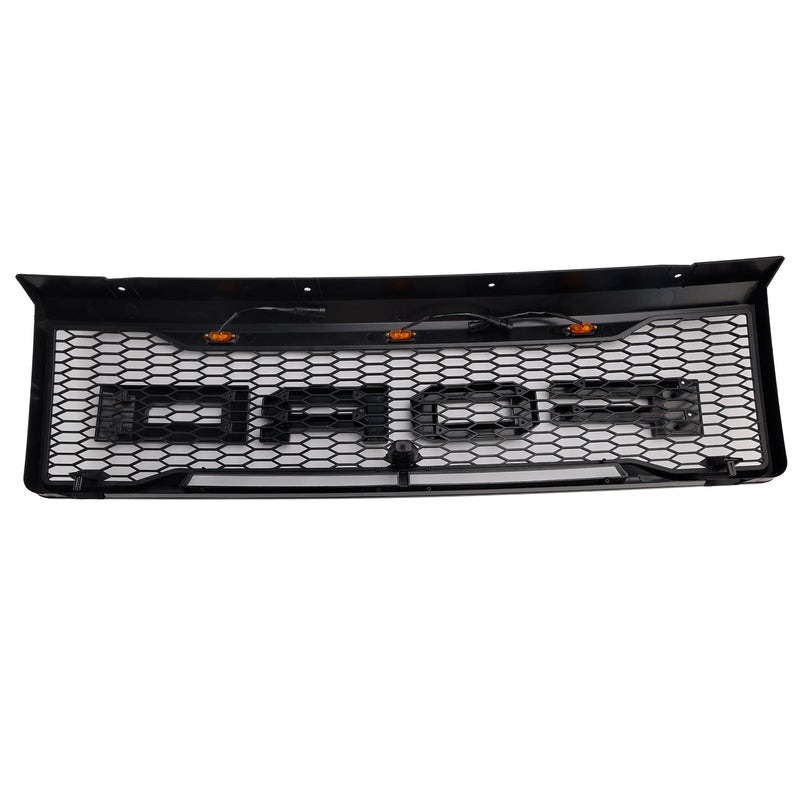 1992-1996 Ford F150 LED-mat, Matt Black Front Grilli, jossa on hunajakennon rakenne