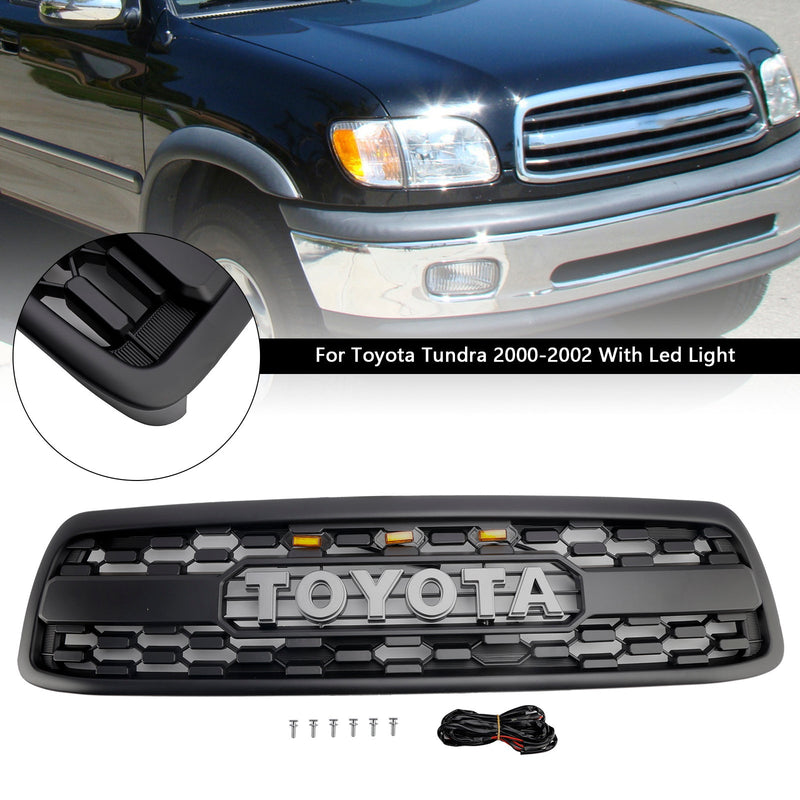 Matt Black Front Grill for Toyota Tundra 2000-2002 LED: llä
