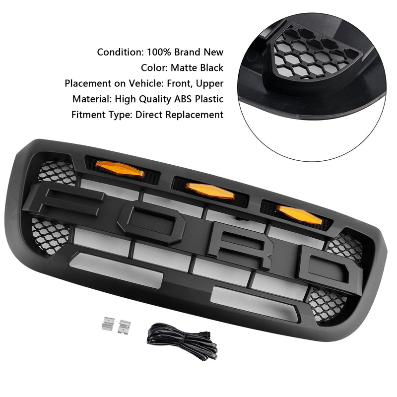 2004-2011 Ford Ranger mit LED-Licht Mattschwarz Frontstoßstangengrill