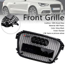 Grill de favo de mel preto brilhante para Audi A1/S1 (2010-2014)-hastes de base da frente compatíveis