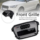 Grill de favo de mel preto brilhante para Audi A1/S1 (2010-2014)-hastes de base da frente compatíveis