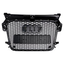 Grill de favo de mel preto brilhante para Audi A1/S1 (2010-2014)-hastes de base da frente compatíveis